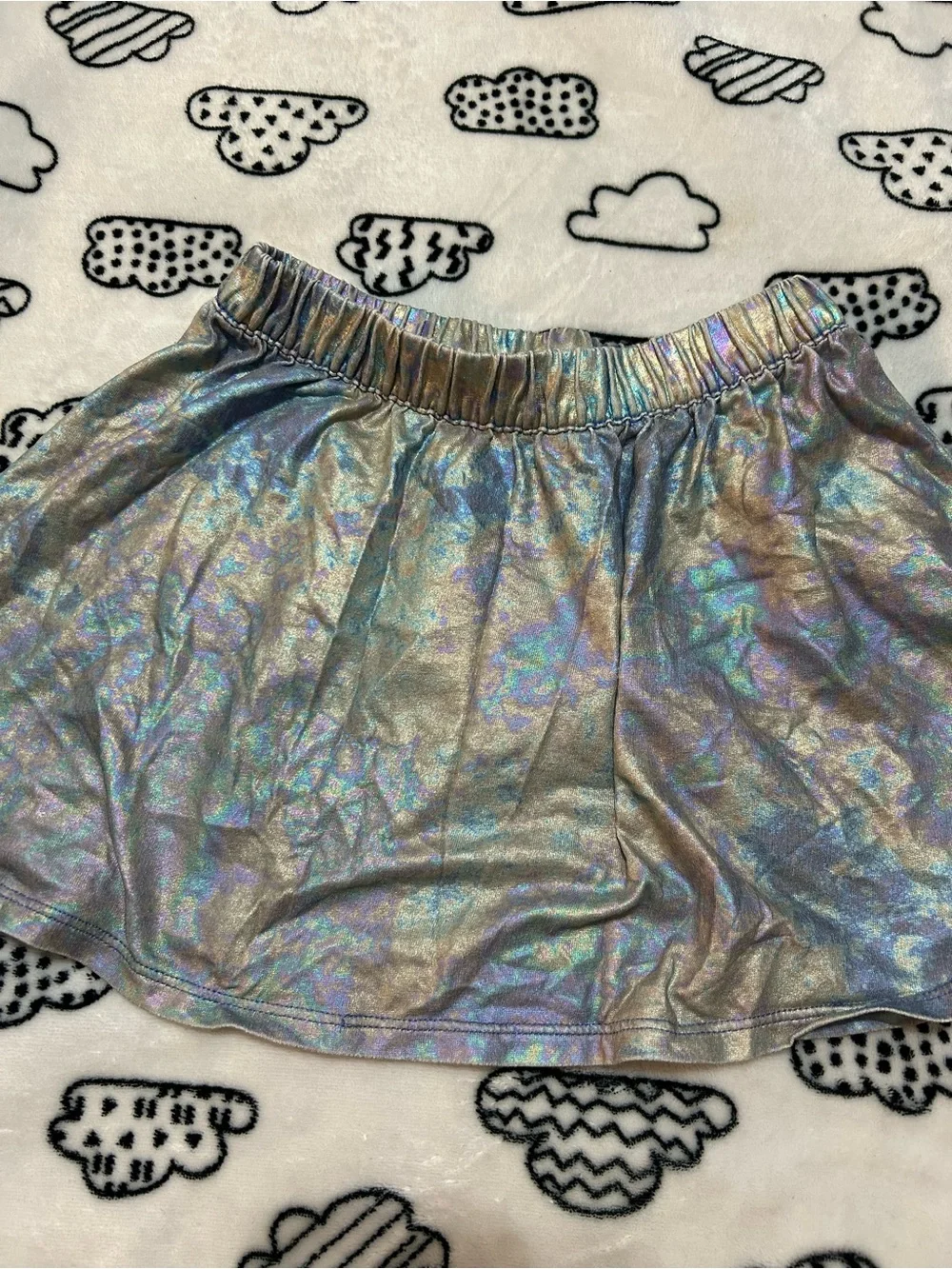 Cat & Jack Iridescent Silver Holographic Skirt